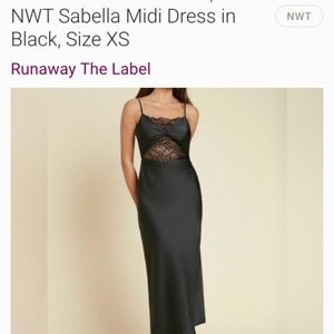 RUNAWAY THE LABEL | NWT Sabella Midi Dress in Black, Size XS